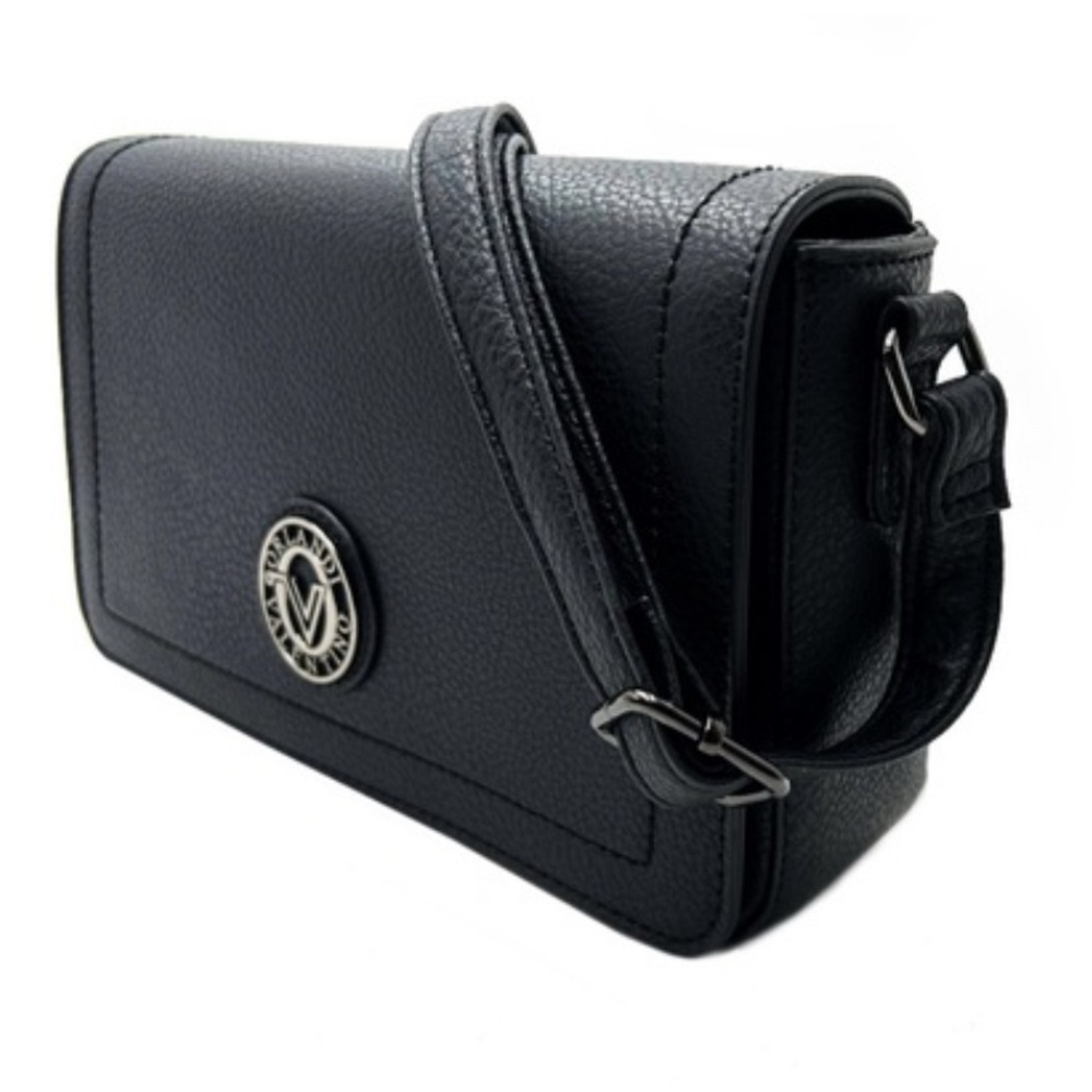 New Valentino Orlandi Black Vegan Leather Crossbody Bag